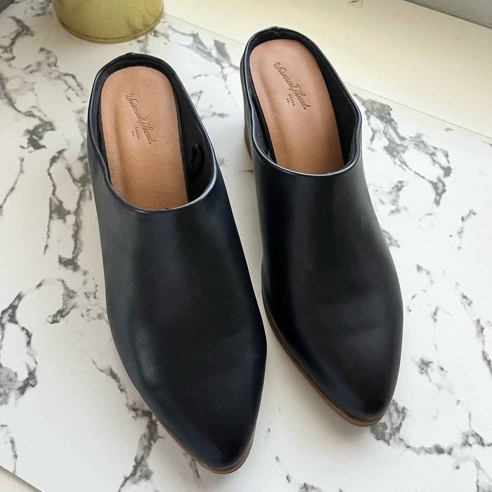 Elegant Black Leather Mules